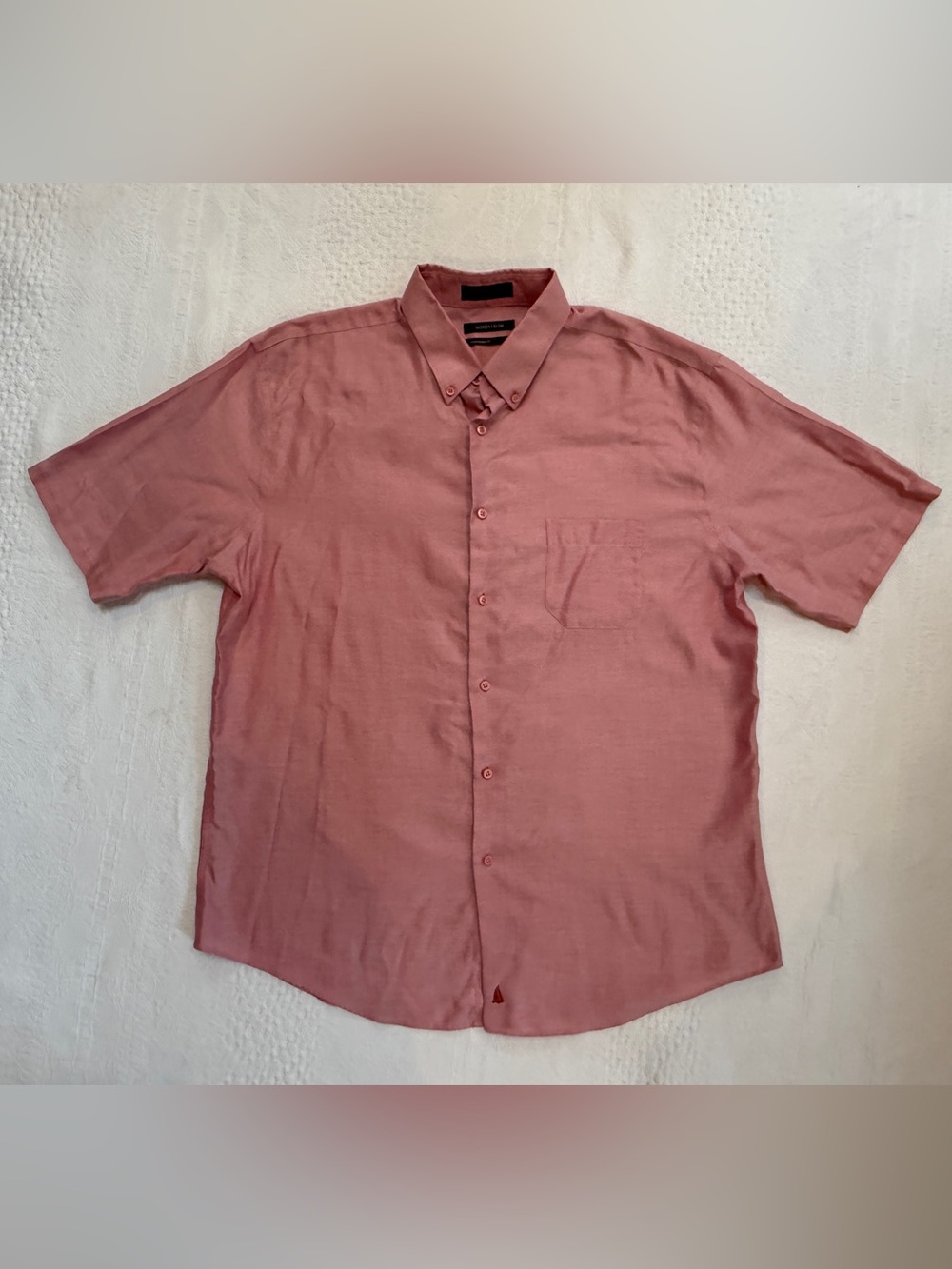 Nordstrom Smartcare Collared Short Sleeve Button Down Red Shirt Men’s XL